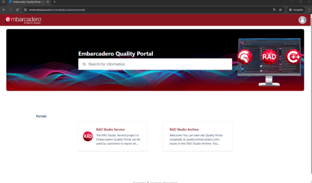 原 Embarcadero 质量门户已迁移至Atlassian JSM
